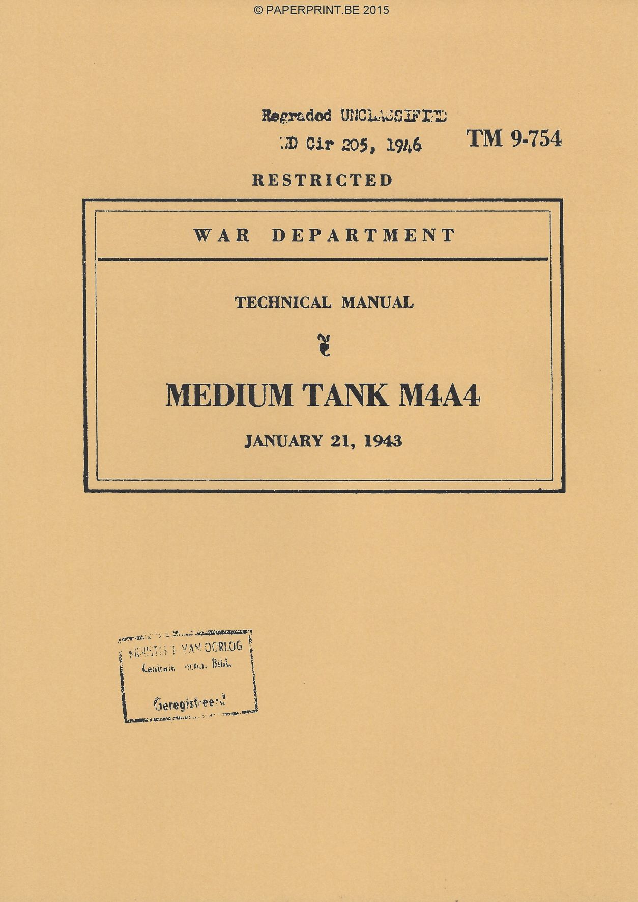 TM 9-754 US MEDIUM TANK M4A4